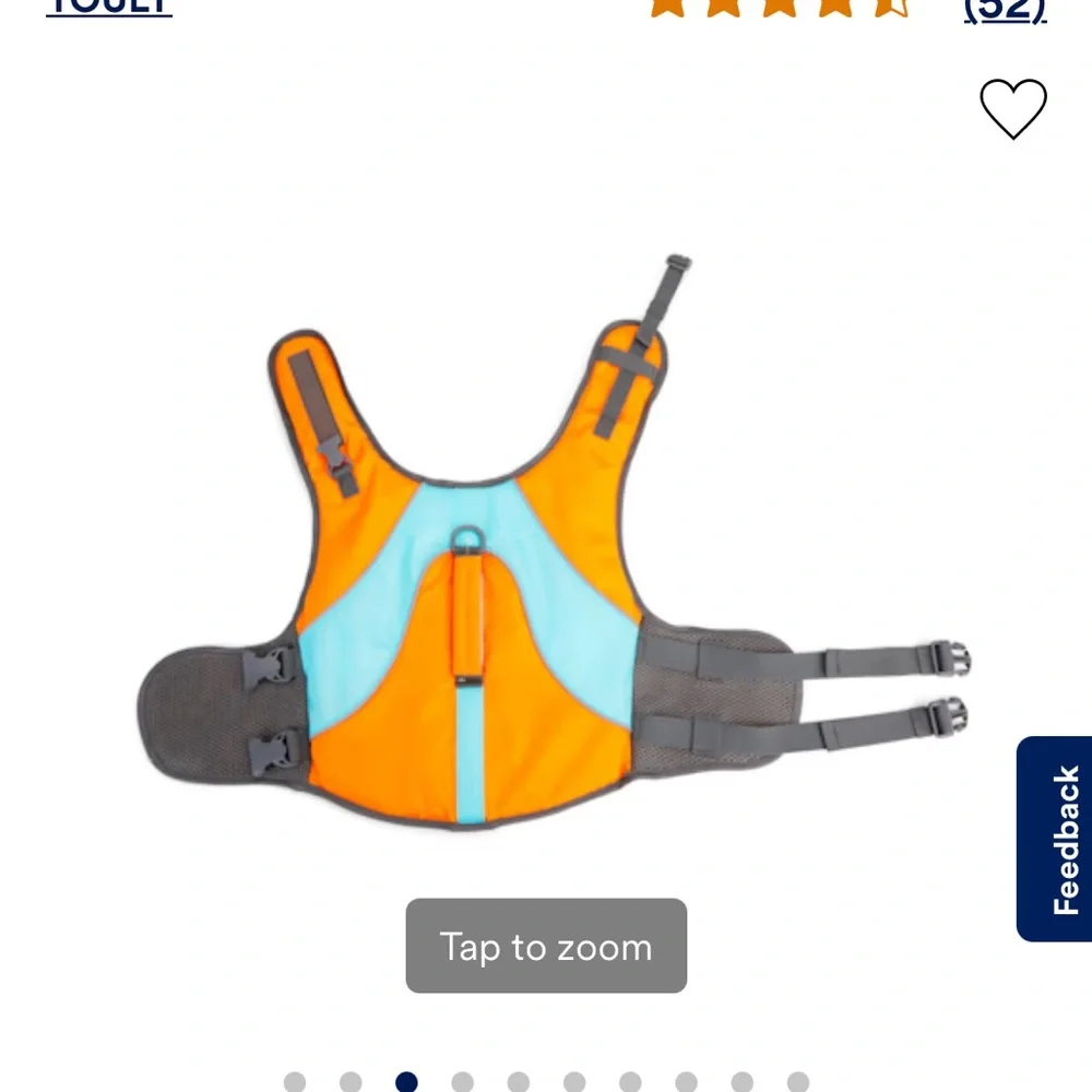 Dog Orange and Blue Safety Swim Vest